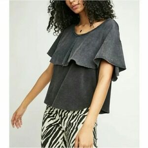 Free People We The Free Girl Talk Tee XS Gray NWT Boho